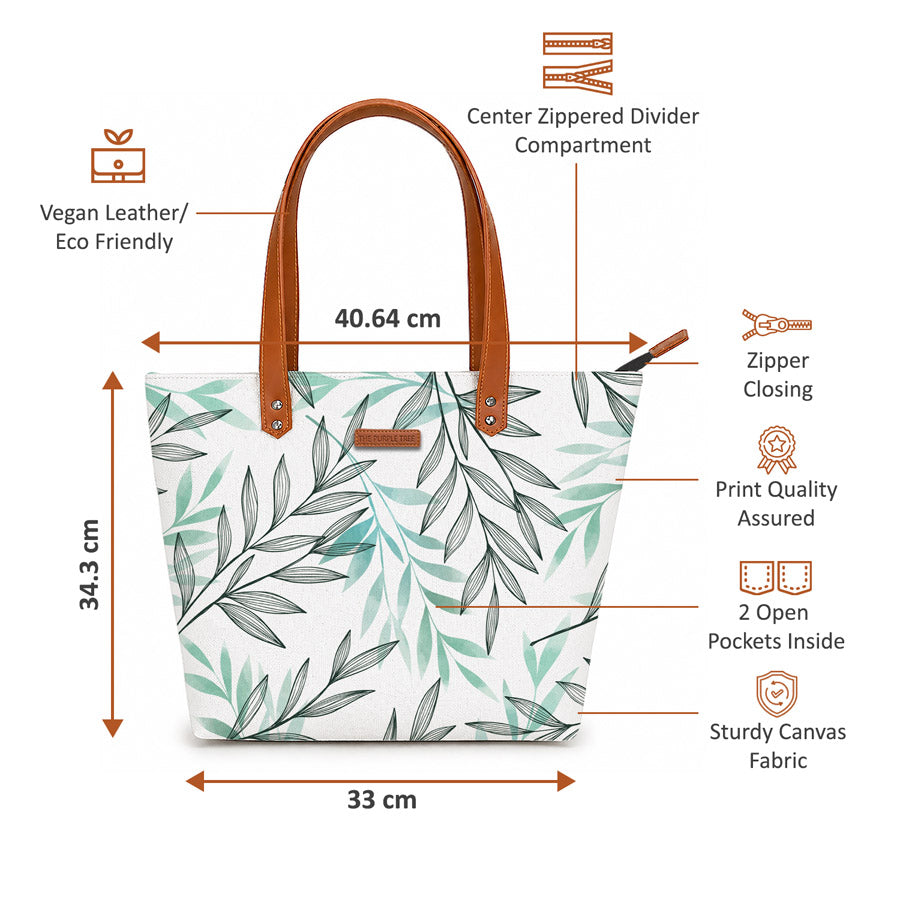 Leafy Affair Oversized Tote Bag For Women