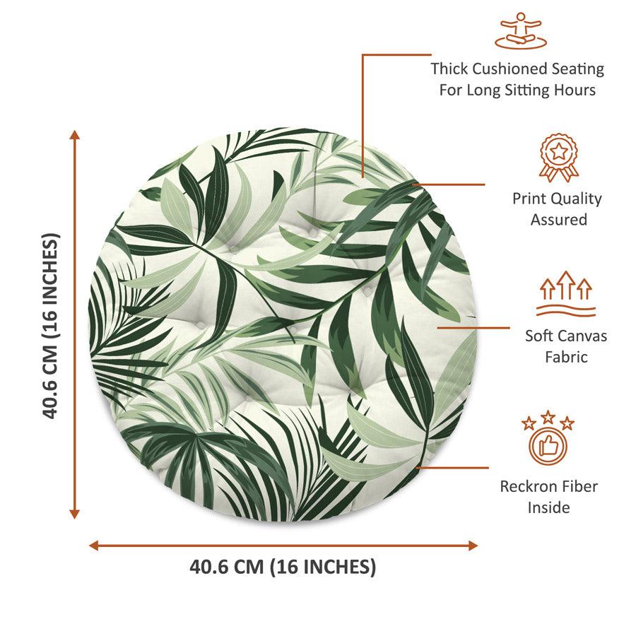 Tropical Vibes Printed Round Chair Cushion