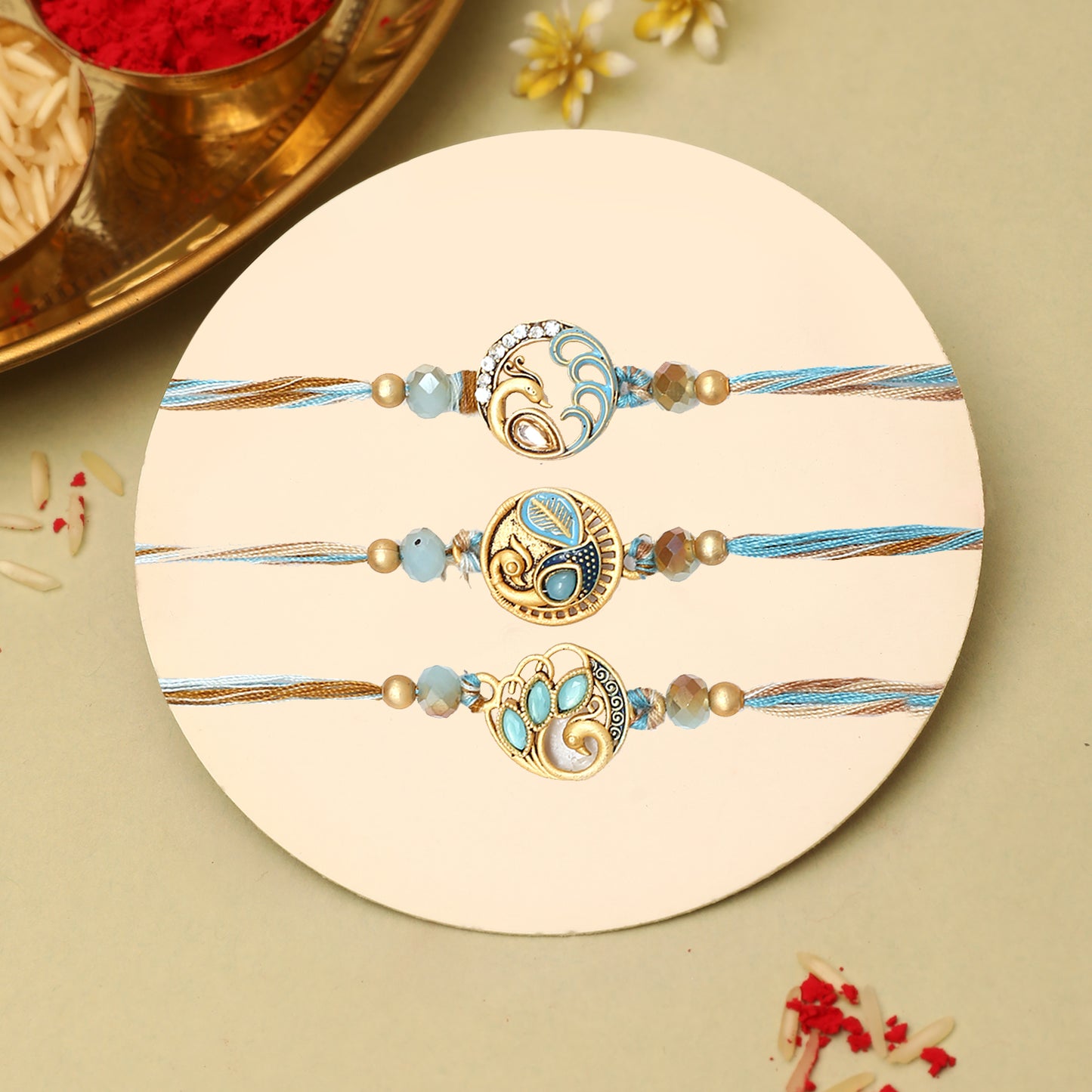 Blue Peacock Krishna Rakhis