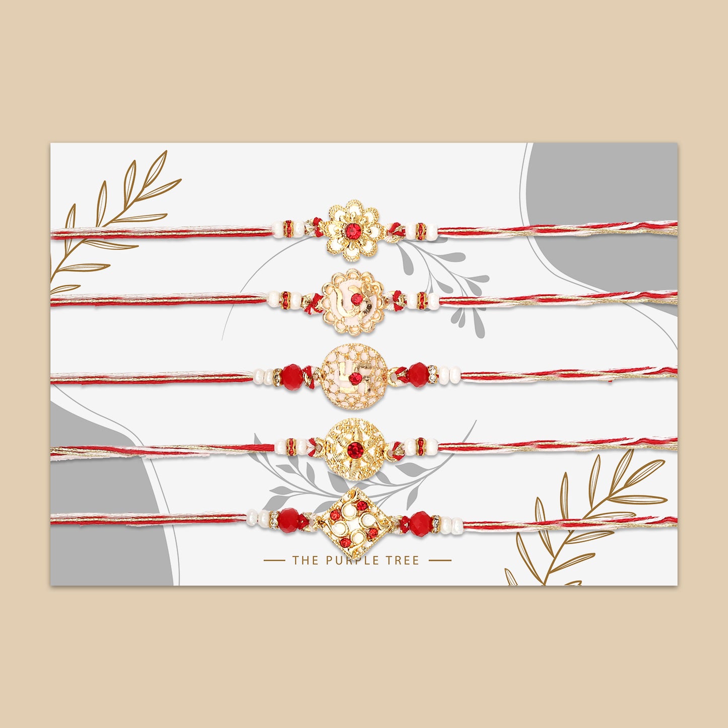 Designer Floral Kundan Rakhi