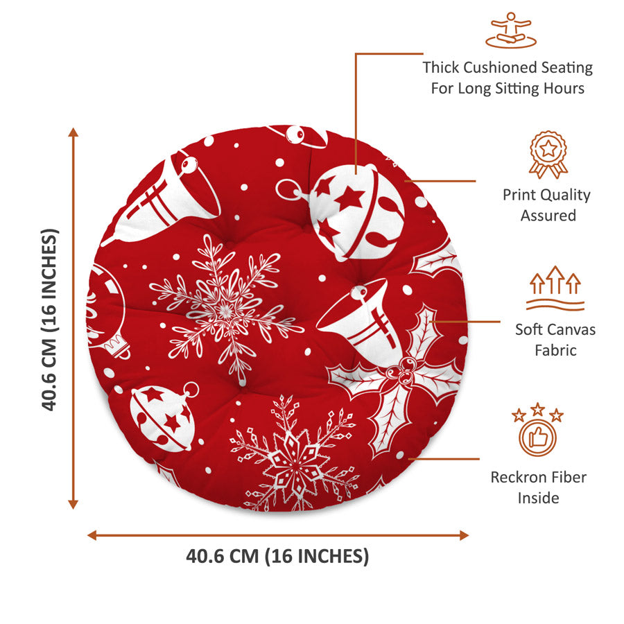 Christmas Ornaments Round Cushion Chair Pad
