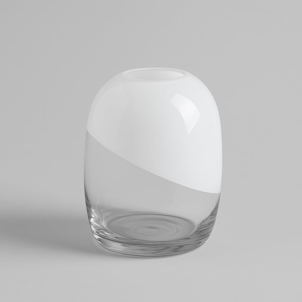 Garden Glass Vase (White,12 Inch)