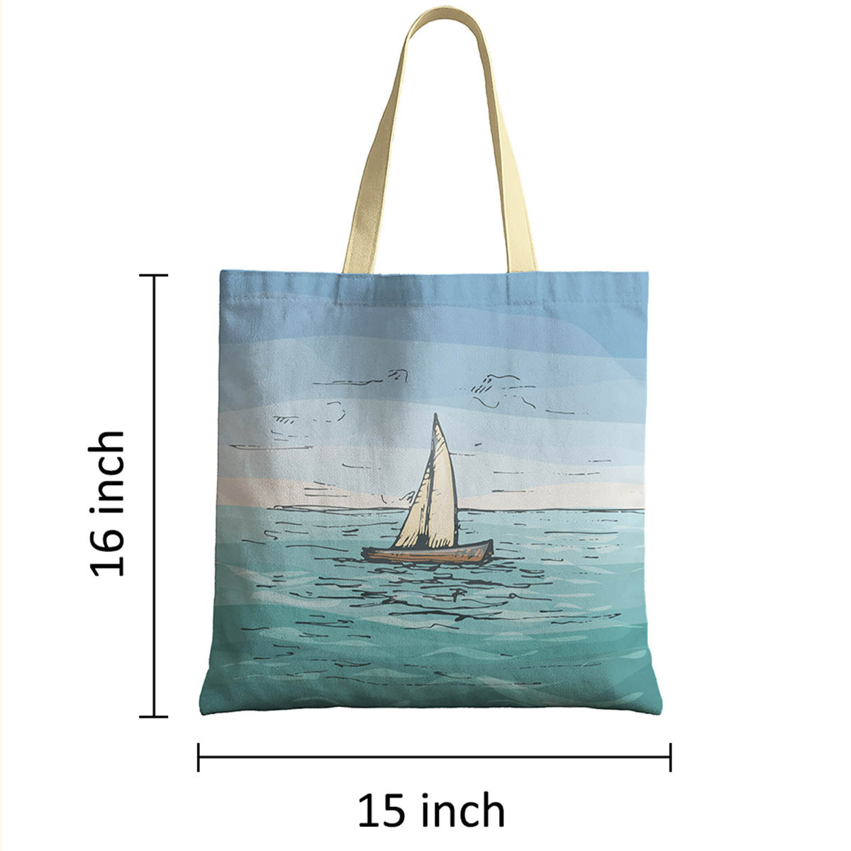 Sail Boat Ocean Theme Tote Bag