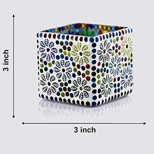 Decorative pot with a colorful pattern on a white background