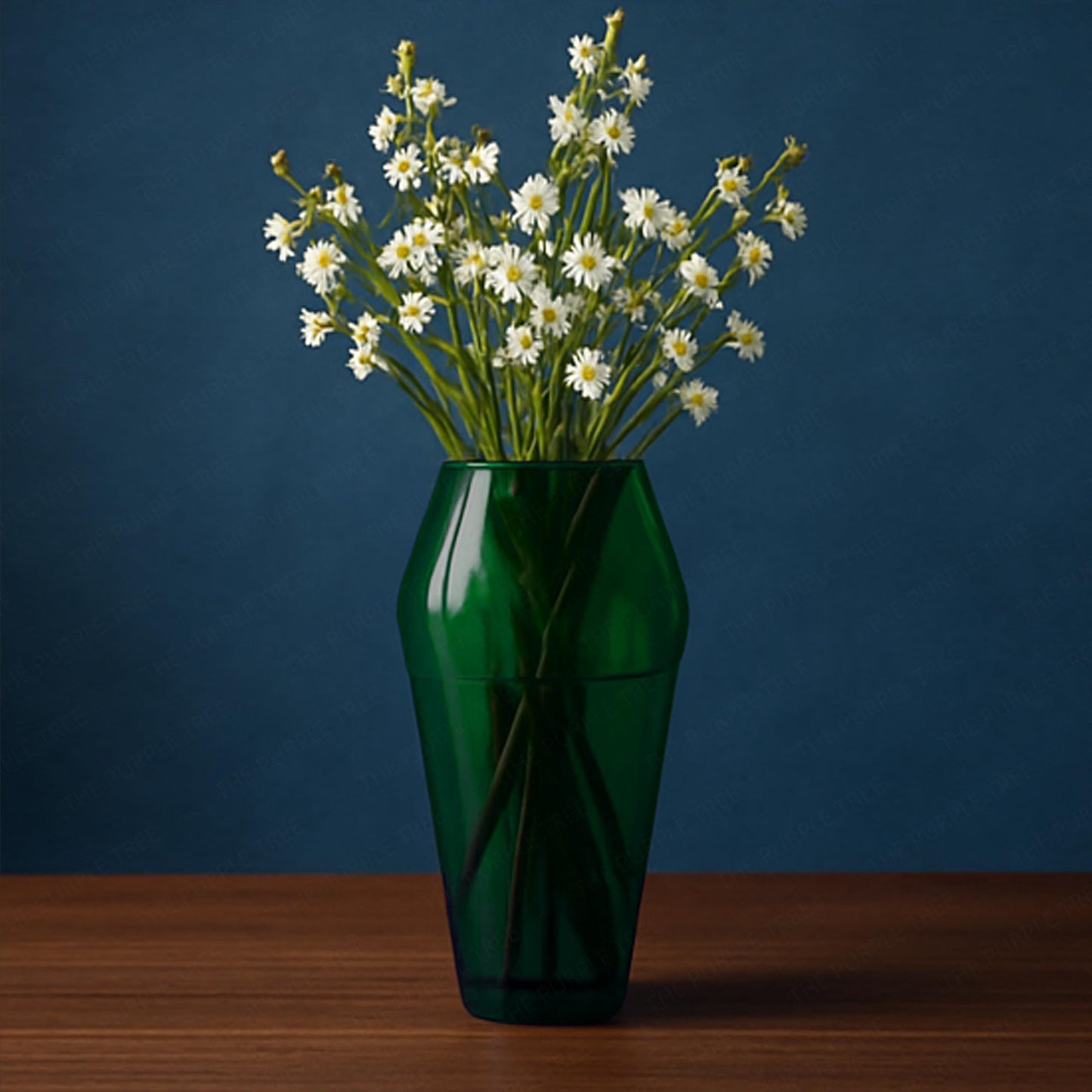 Glass Flower Vase (Pack of 1, Green)