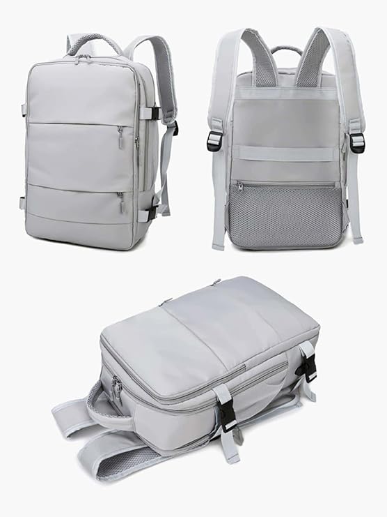 Travel Backpack with Shoe Compartment (Grey)