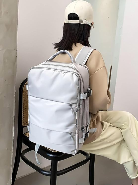 Travel Backpack with Shoe Compartment (Grey)