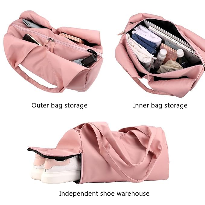 Gym Bag with Shoes Compartment (Black)