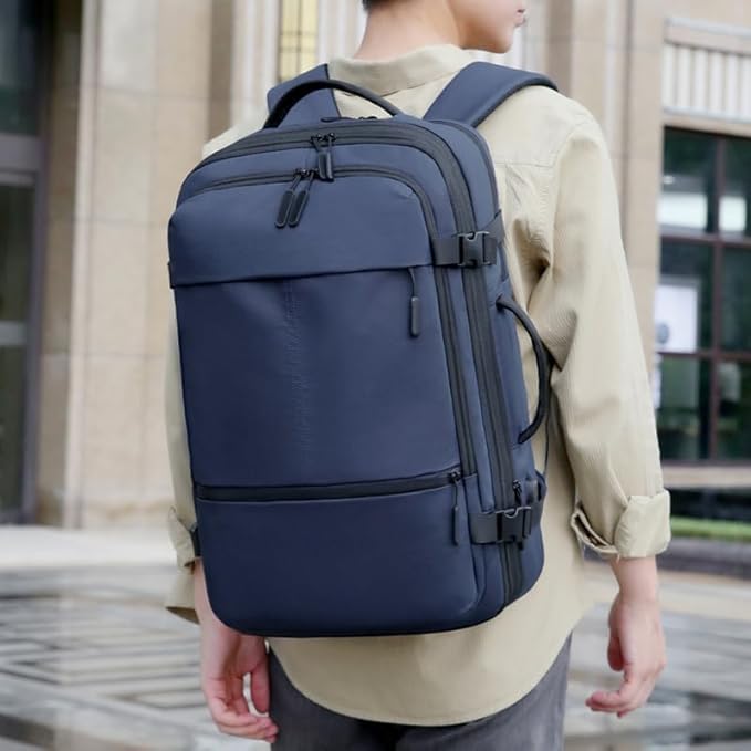 PebblePac 40L Travel Laptop Backpack(Blue)