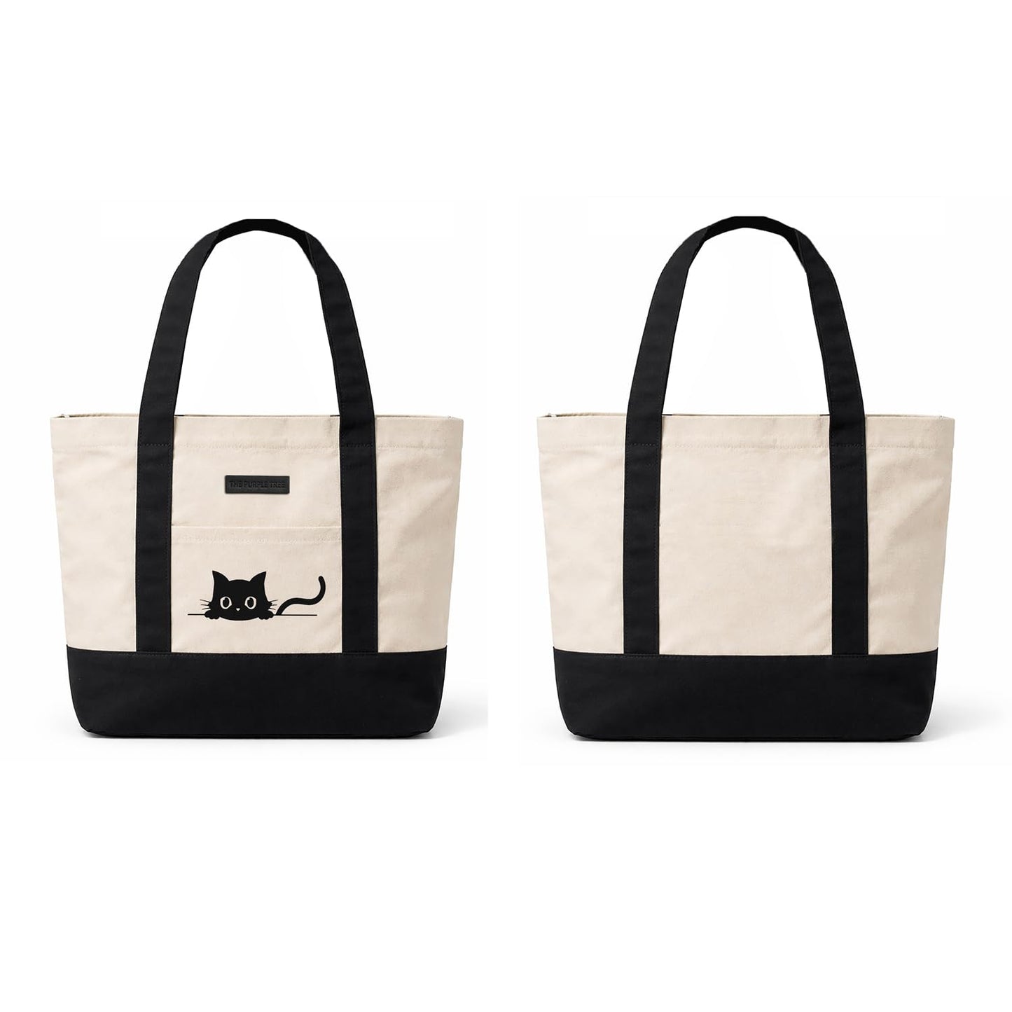 Beach Tote Bag (Peeking Cat)
