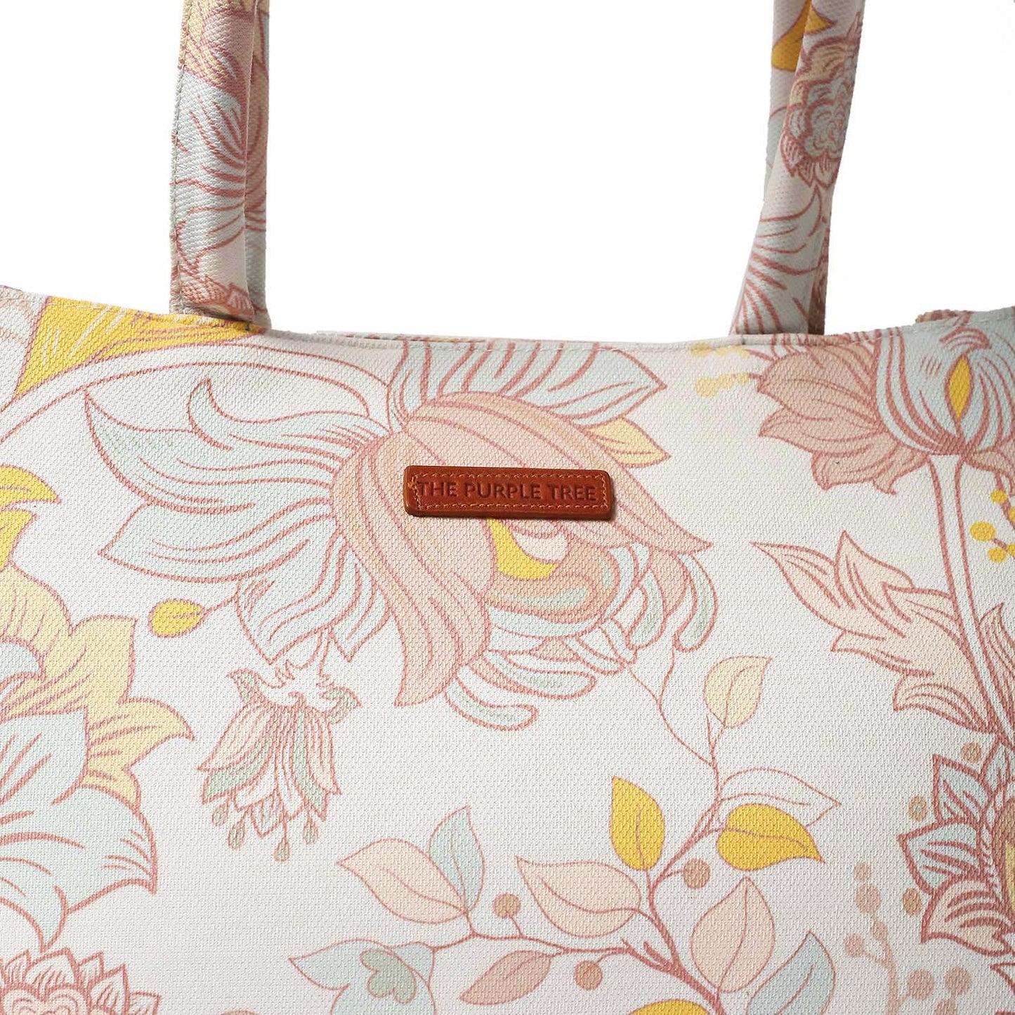 White and yellow floral print tote bag, a must-have accessory for any outfit