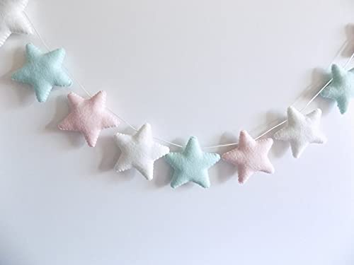 Felt star garland, perfect for holiday decor or celestial-themed events.