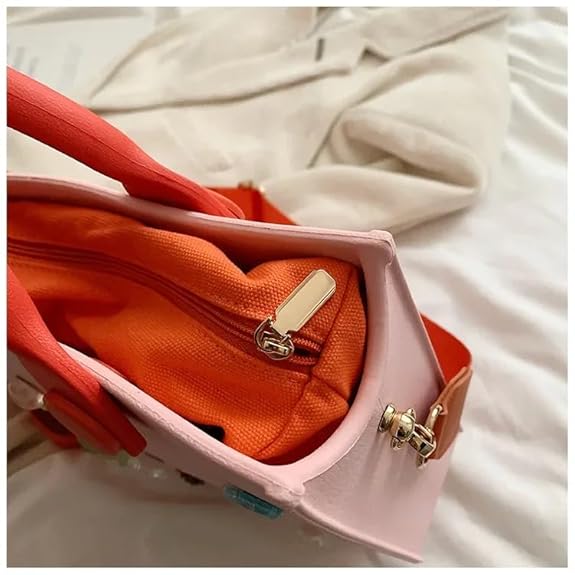 Customizable Color Block Tote Bag