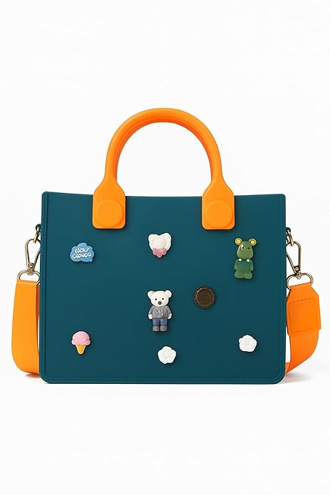 Customizable Color Block Tote Bag