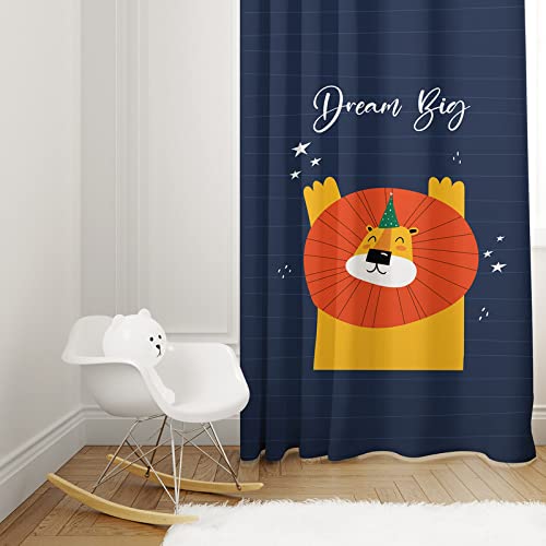 Dream Big Lion Printed Kids Curtains