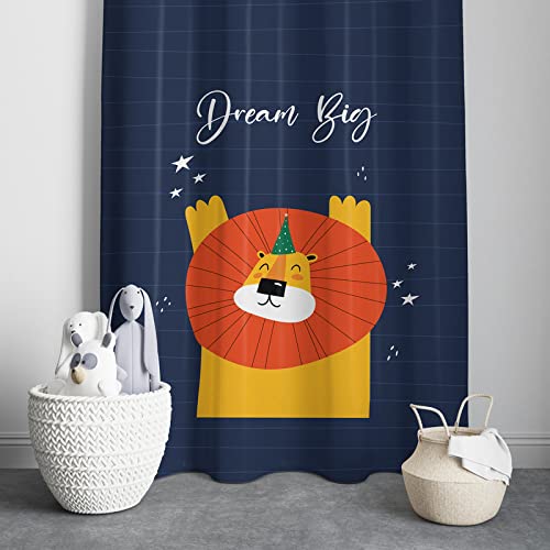 Dream Big Lion Printed Kids Curtains