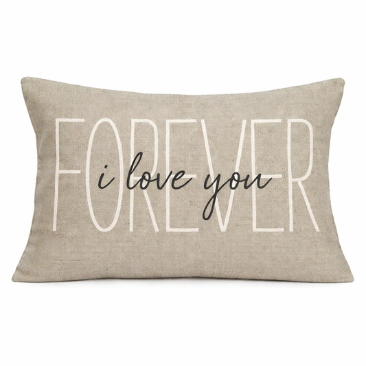 Canvas Love You Forever Pillow For Valentine'S Day