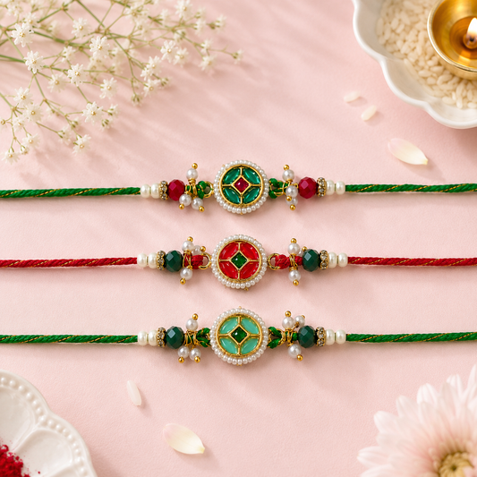 Kundan Rakhis - Set of 3