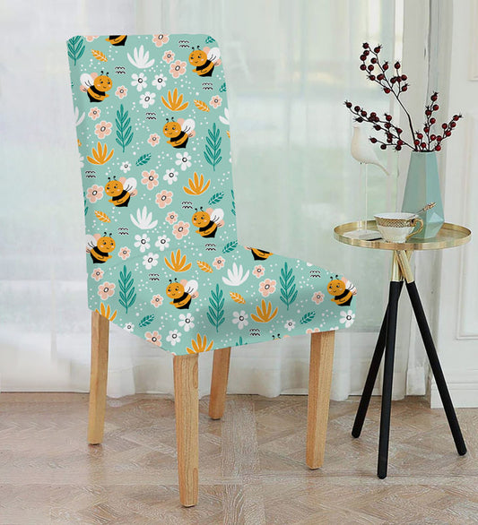 Chair covers with bee print design, perfect for adding a touch of nature to your home decor.