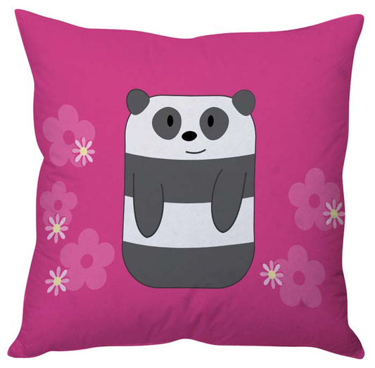 Cute pink panda bear cushion cover for a cozy touch to your home decor.