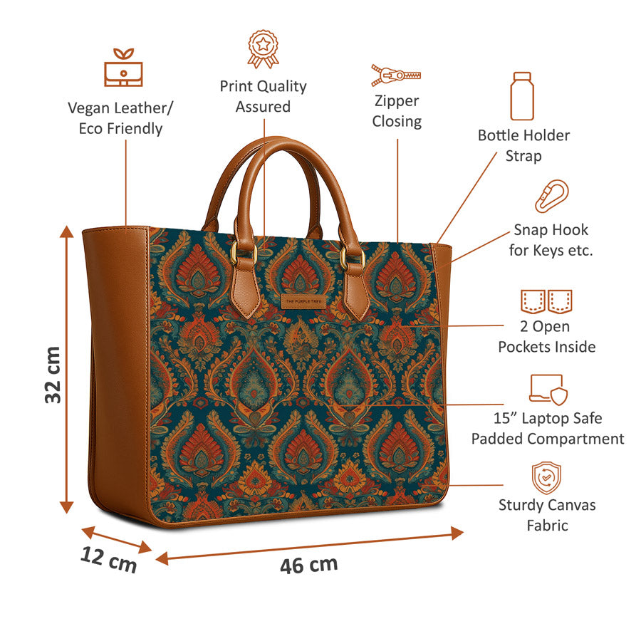 Golden Garden Vegan Leather Handbag