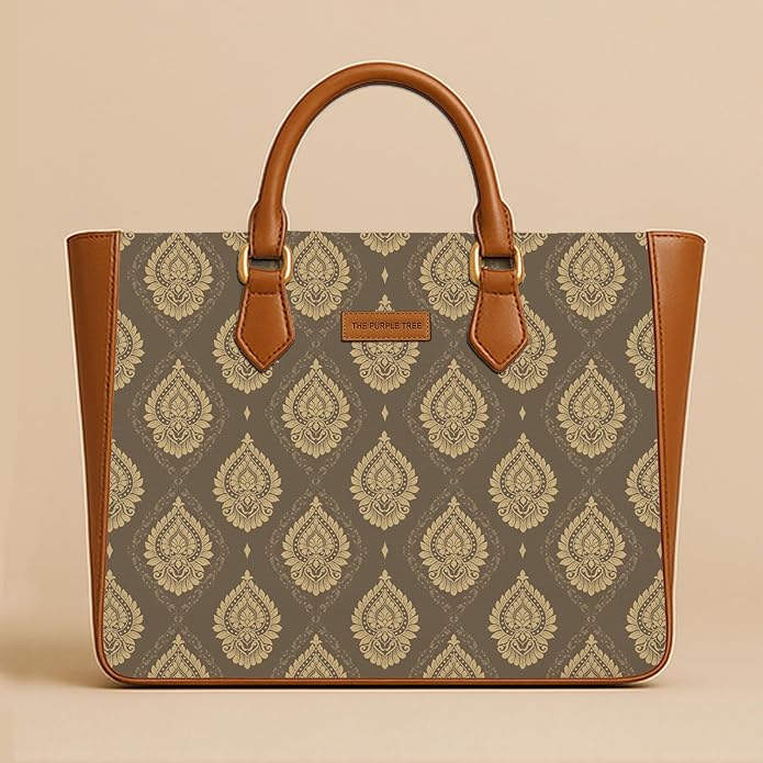 Royal Motif Vegan Leather Handbag