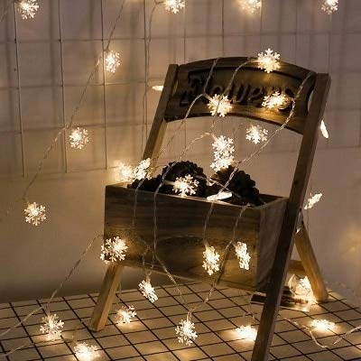 Festive snowflake LED lights adding a magical touch to the holiday season.