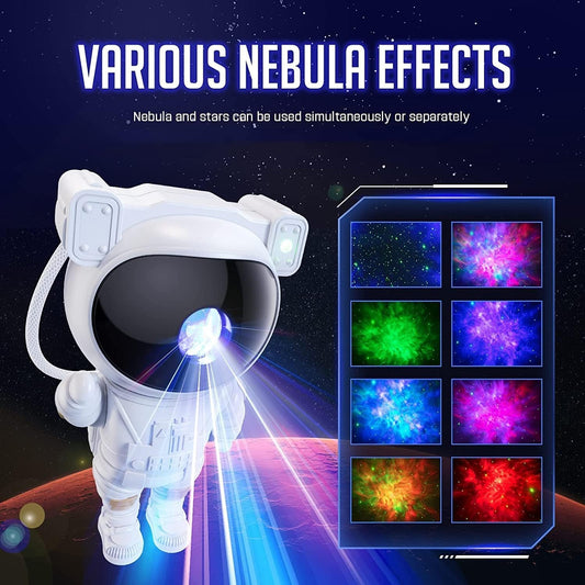 Individual with remote control by space-themed toy.