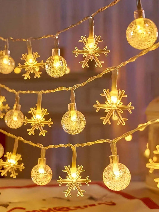 Crystal Ball and Snowflake String LED Lights