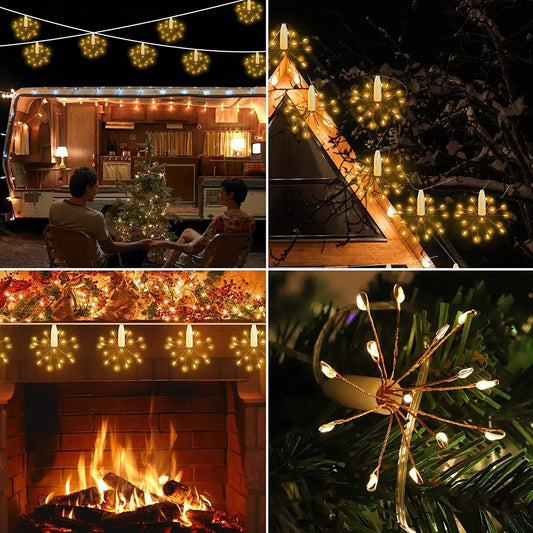 A cheerful Christmas wreath decorated with bright lights, creating a warm holiday atmosphere.