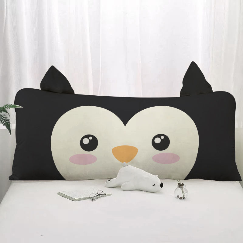 A cute penguin face on a cozy pillow. Perfect for snuggling and adding a touch of whimsy to your decor!