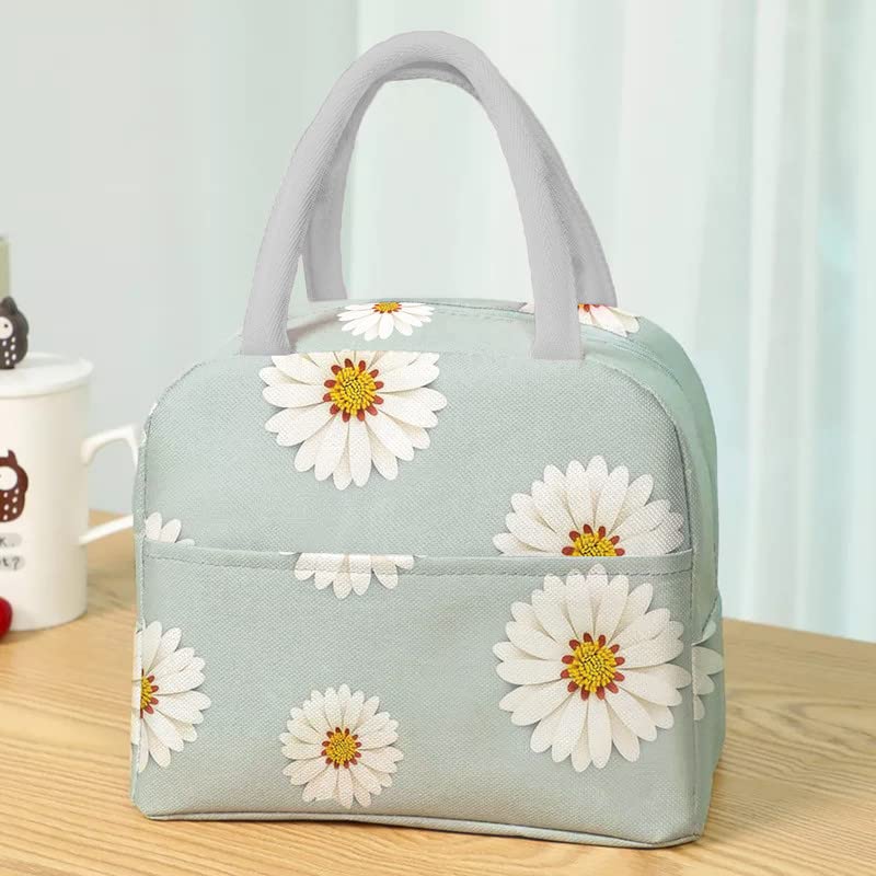 Cute flower print big lunch bag for daily use for women
