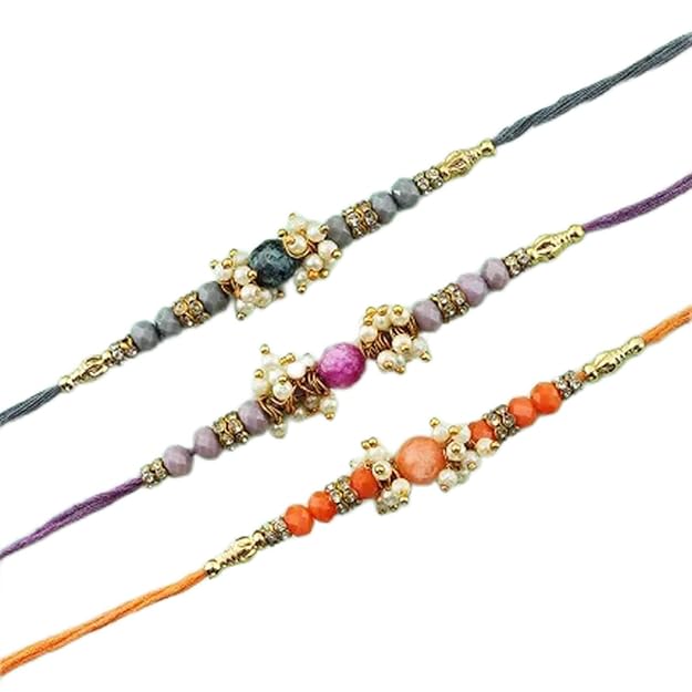 Pearl and Glass Beads Dora Rakhi