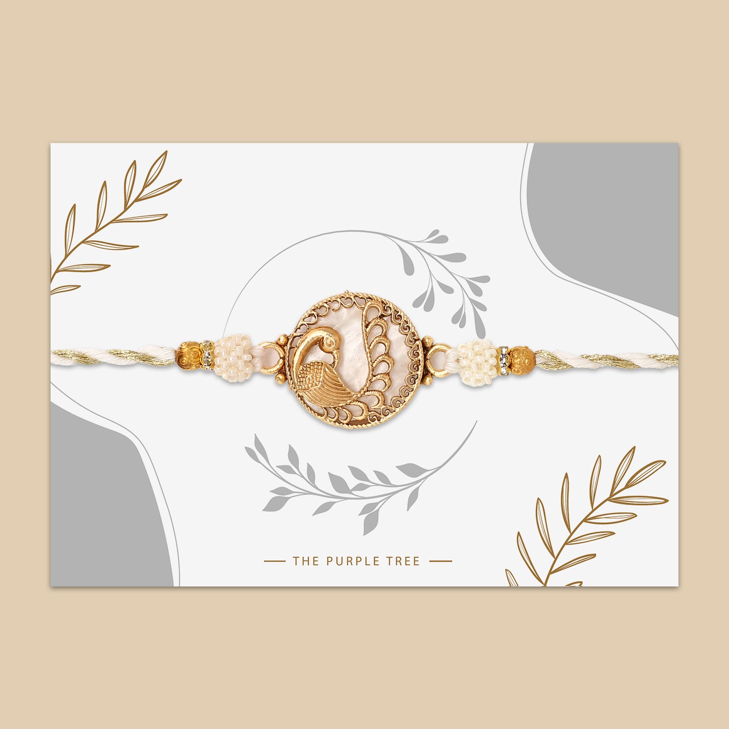 Marble Studded Peacock Rakhi