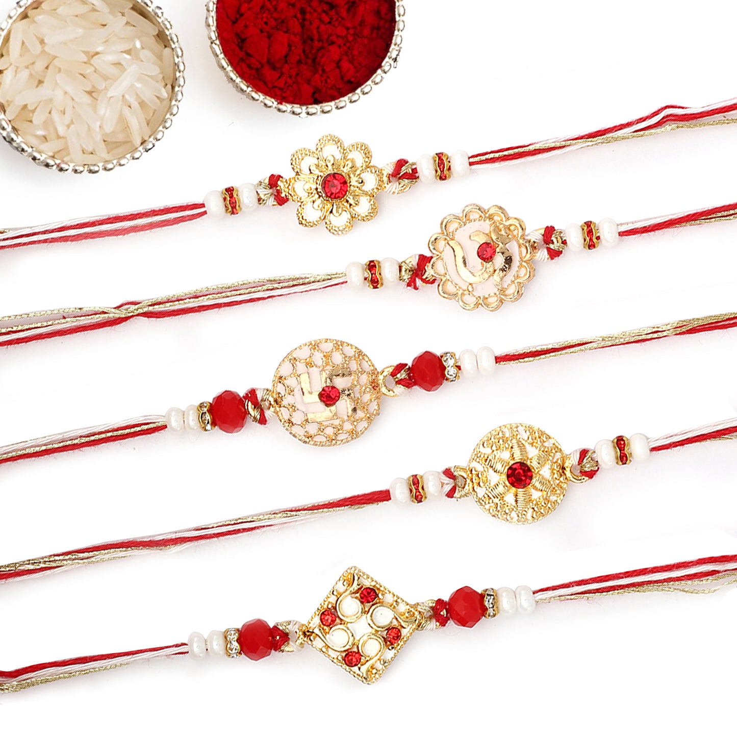 Designer Floral Kundan Rakhi
