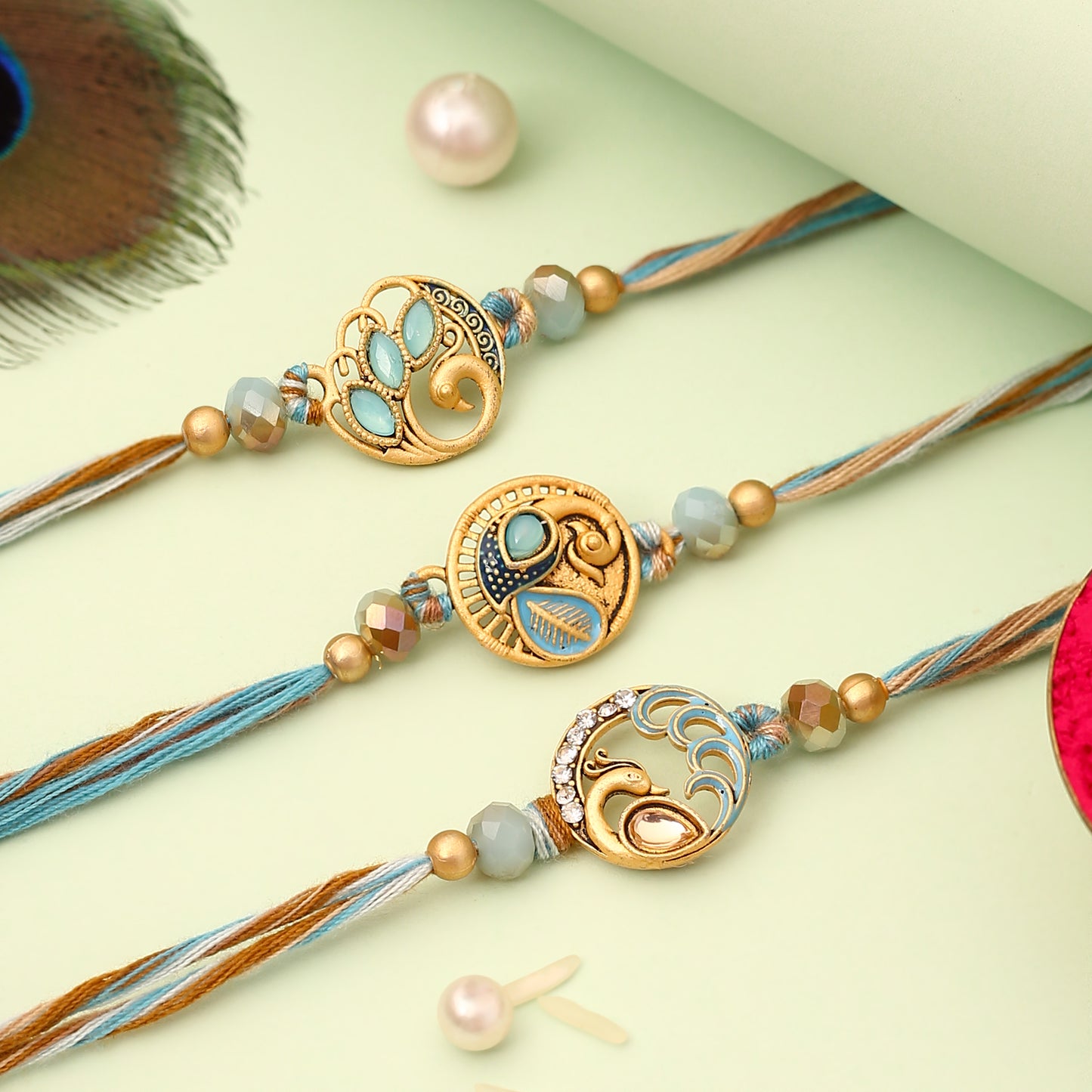Blue Peacock Krishna Rakhis