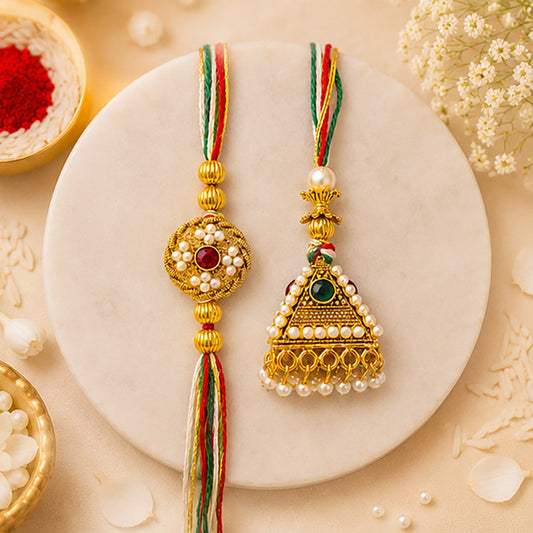 Designer Pearl Polki Rakhi