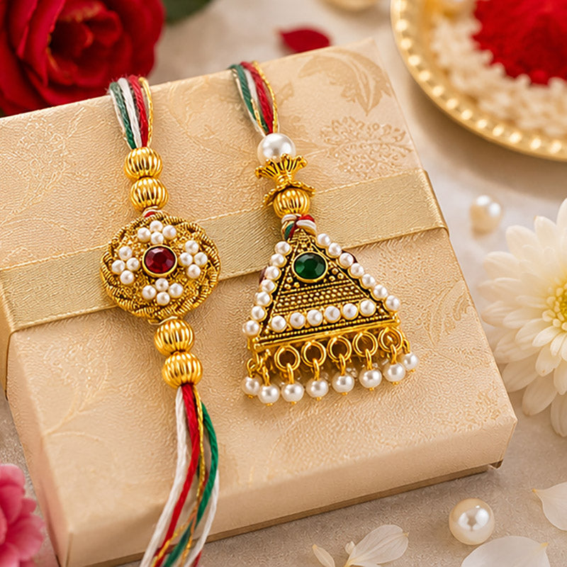 Designer Pearl Polki Rakhi
