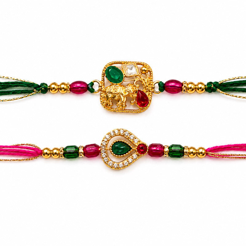 Auspicious Ganesha Kundan Rakhi
