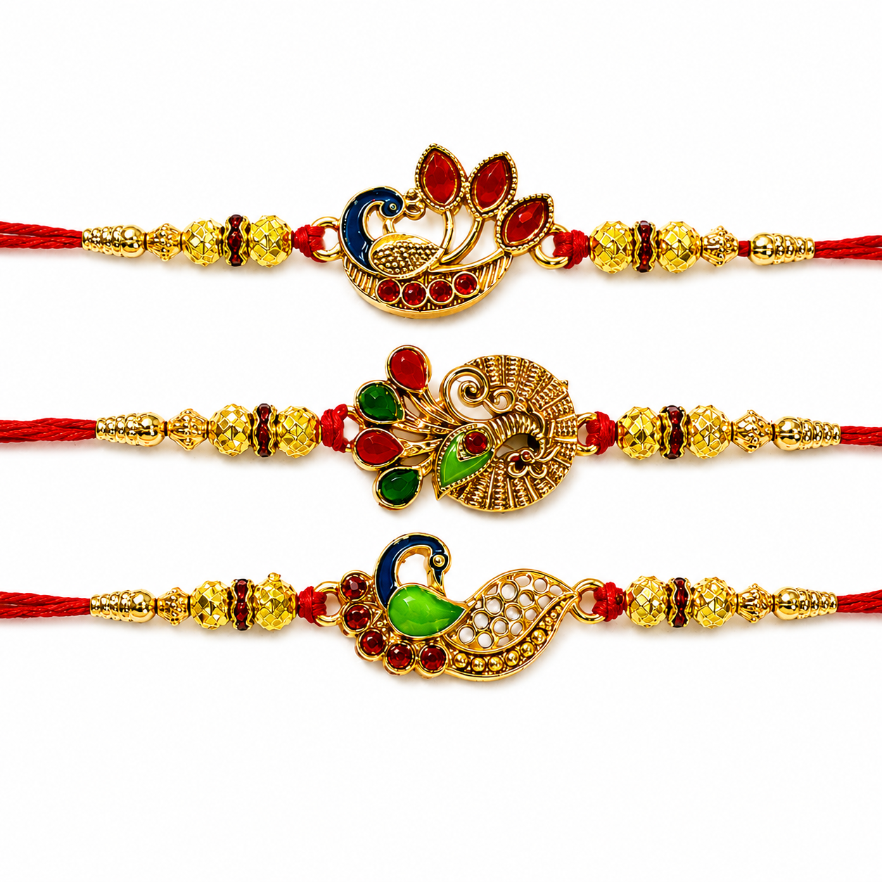 Stone Studded Premium Peacock Designer Rakhis
