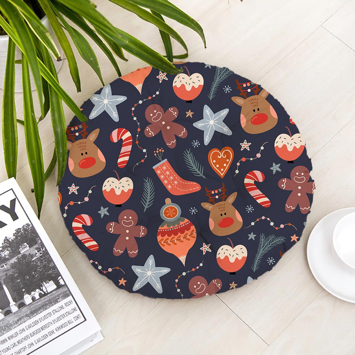 Christmas Round Chair Cushion Chair Pad