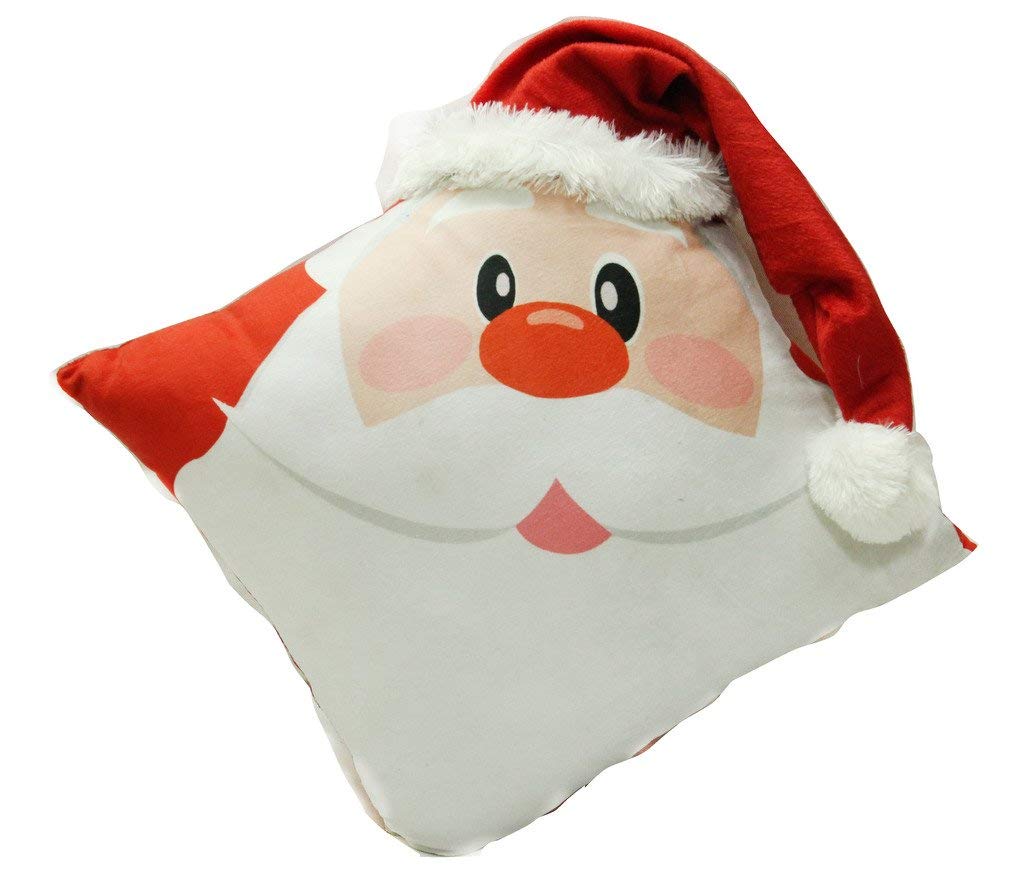 Add a touch of holiday spirit with Santa Claus face pillow.