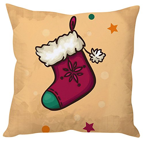 A cozy pillow adorned with a festive Christmas stocking, perfect for holiday cheer and comfort.