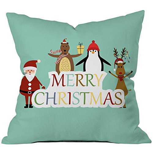 A festive pillow adorned with a joyful "Merry Christmas" design, adding a touch of holiday spirit to any room.