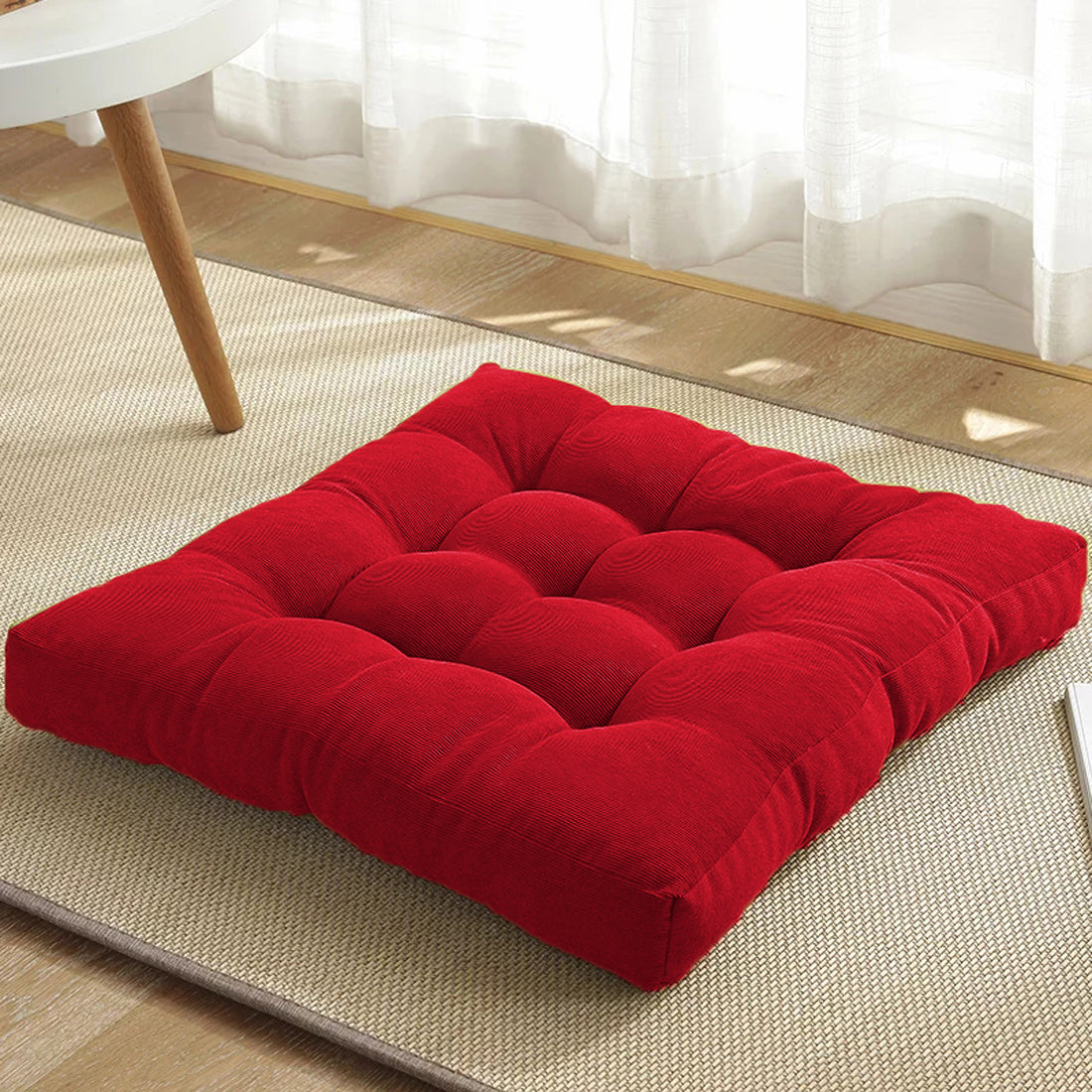 Square Floor Cushions Red