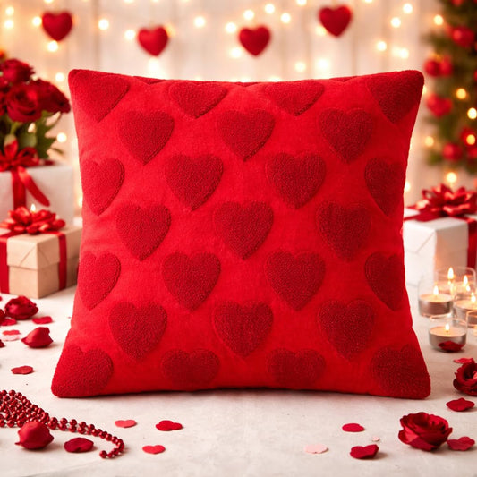 Tufted Heart Velvet Cushion