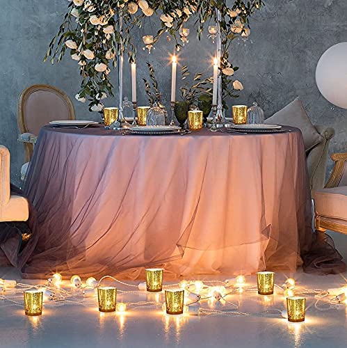 . Stylish gold tea light candle holder, ideal for creating a cozy ambiance in your living space or special event.