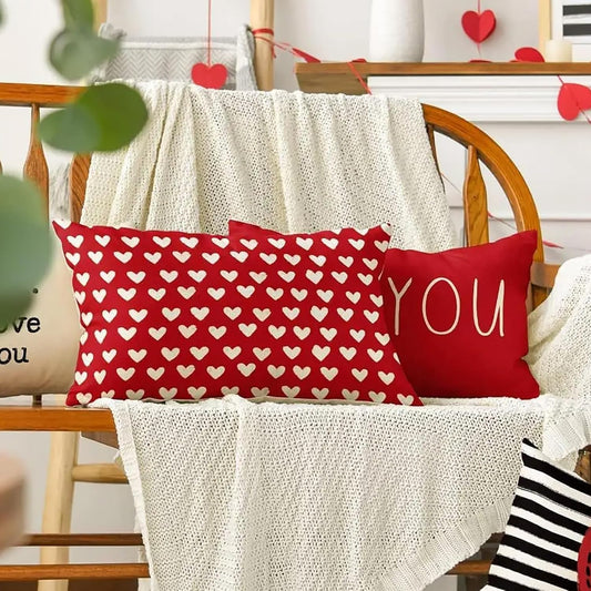 Cute Heart Print Pillow for Valentine's Day
