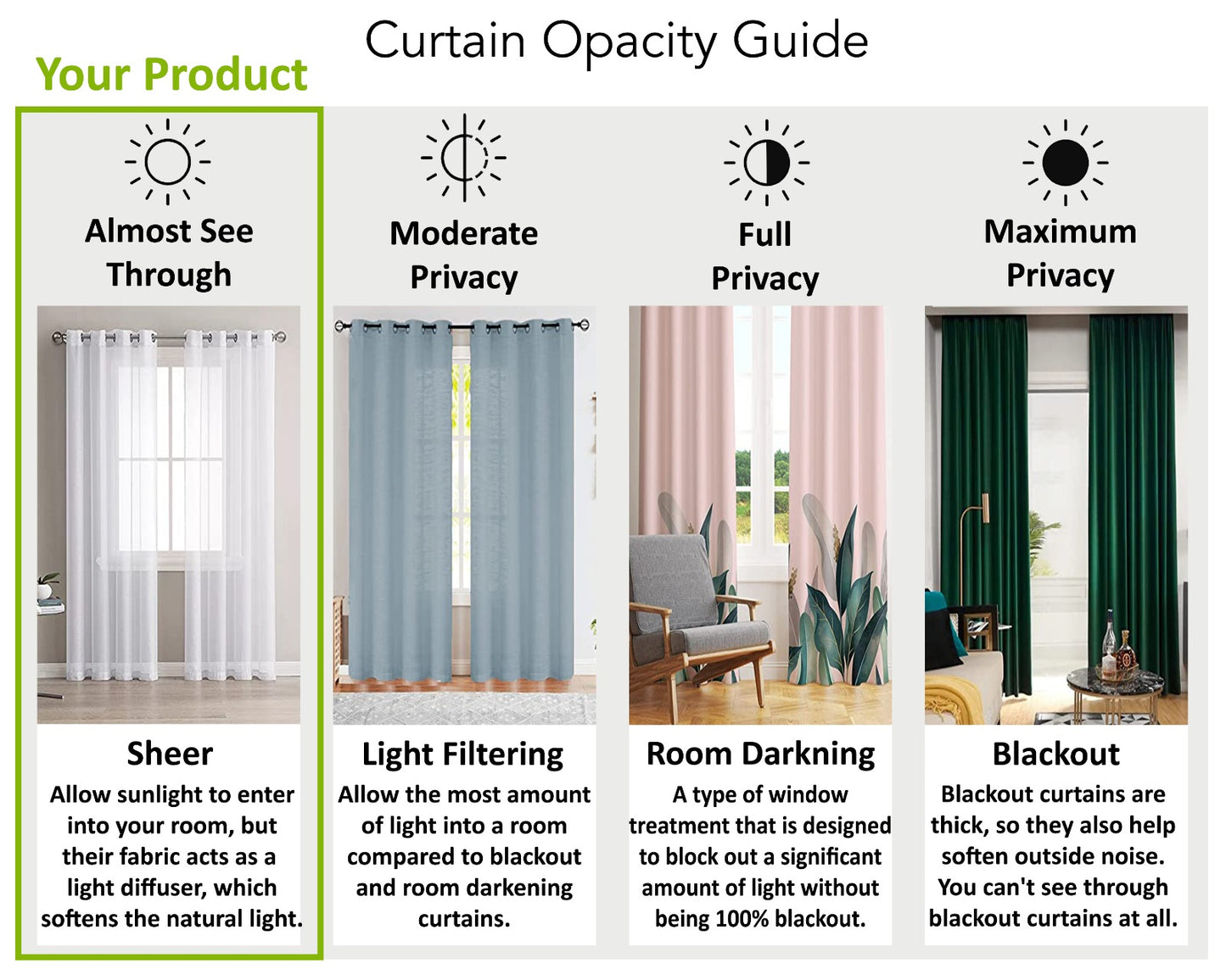 Cotton Linen Sheer Curtain Panels