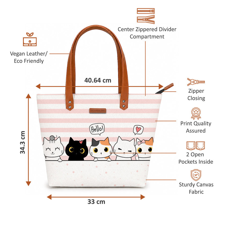 Cute Cats Oversized Tote Bag For Women